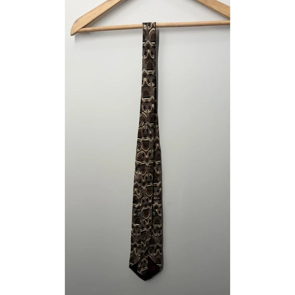 ZYLOS GEORGE MACHADO Mens Tie Art Deco Geometric 100% Italian Silk Vintage